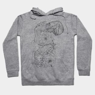 Pencil hand-drawn Snake sleeve design Hoodie